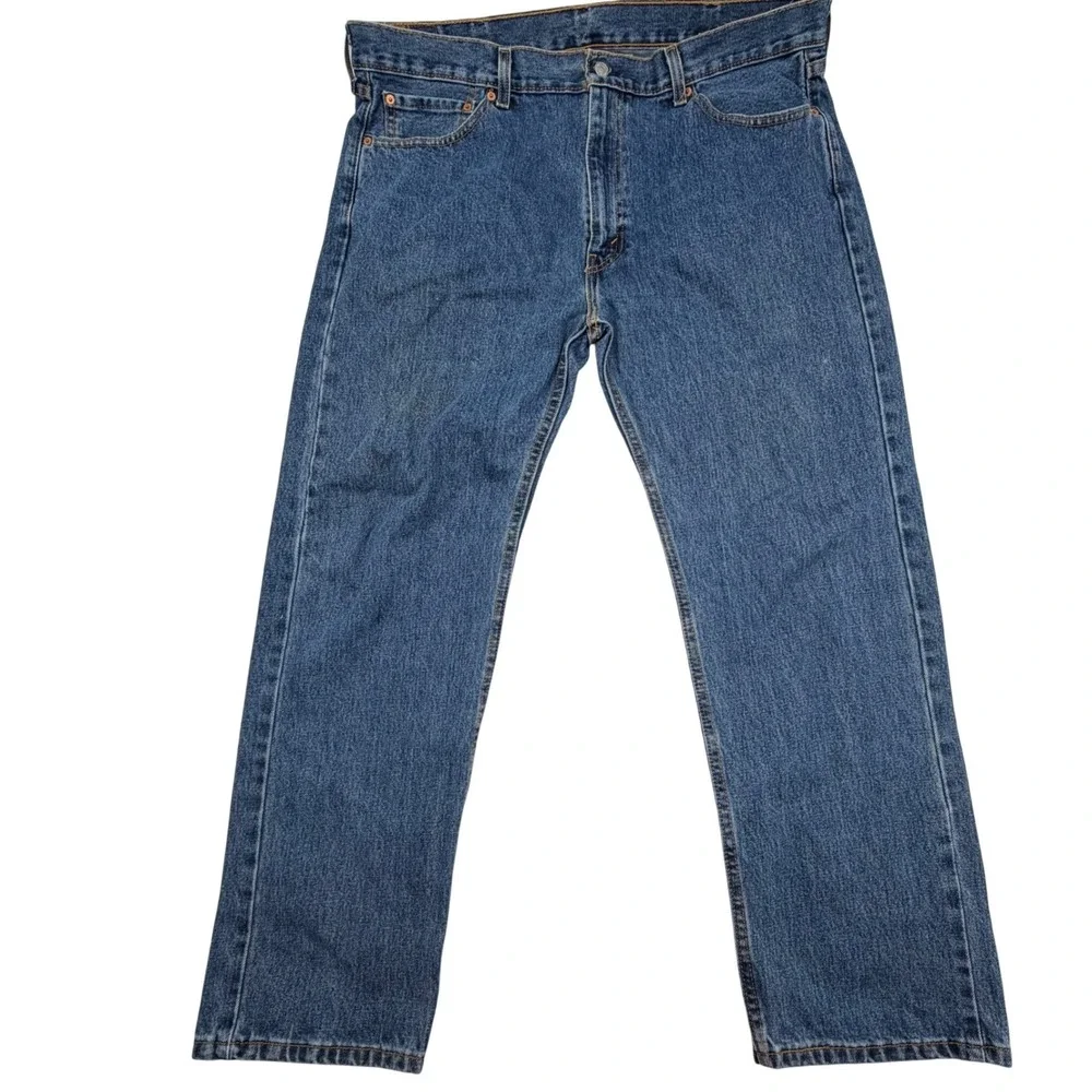 Levi's 505 Regular‎ Fit Straight Leg Jeans Mens 40x30 Medium Wash Blue Denim